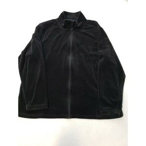 KR Essentials WOMEN'S sz 1X BLACK VELOUR FULL ZIP JACKET